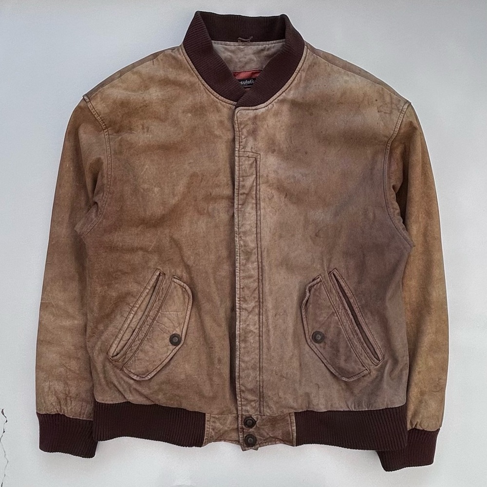 Vintahe Adventure Bound By Wilsons Bomber 100% Genuine Leather Jacket Large